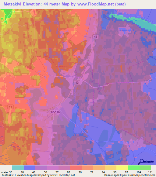 Metsakivi,Estonia Elevation Map