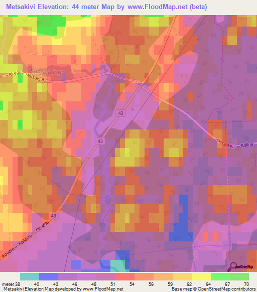 Metsakivi,Estonia Elevation Map