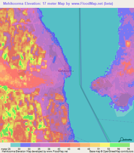 Mehikoorma,Estonia Elevation Map