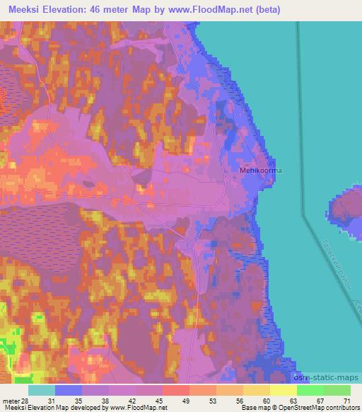 Meeksi,Estonia Elevation Map