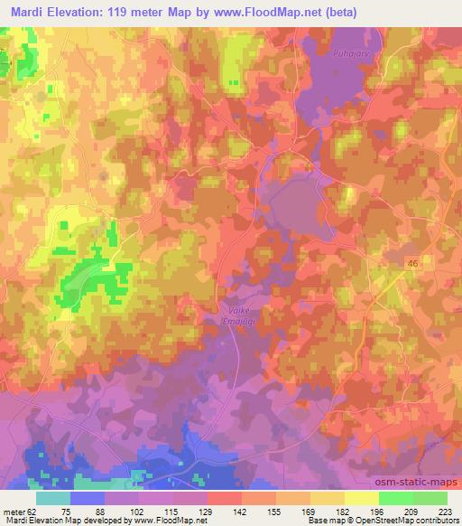 Mardi,Estonia Elevation Map