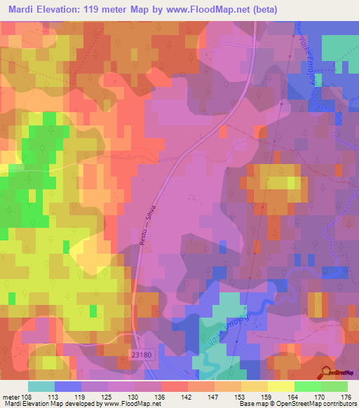 Mardi,Estonia Elevation Map