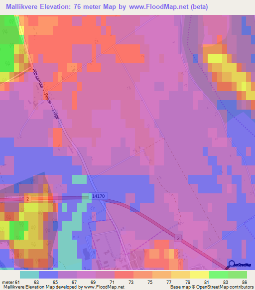 Mallikvere,Estonia Elevation Map