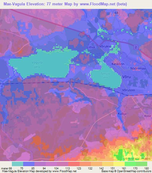 Mae-Vagula,Estonia Elevation Map