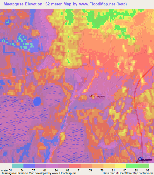Maetaguse,Estonia Elevation Map