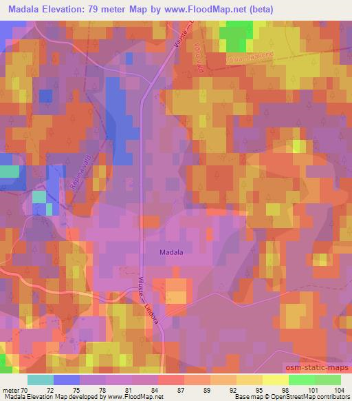 Madala,Estonia Elevation Map
