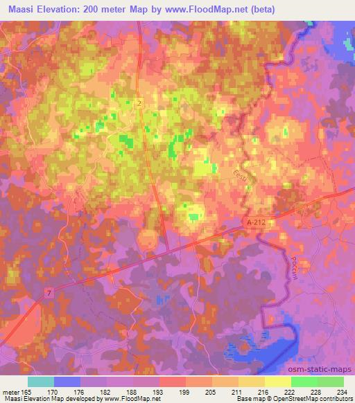 Maasi,Estonia Elevation Map