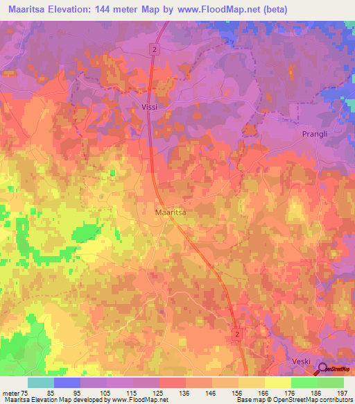 Maaritsa,Estonia Elevation Map