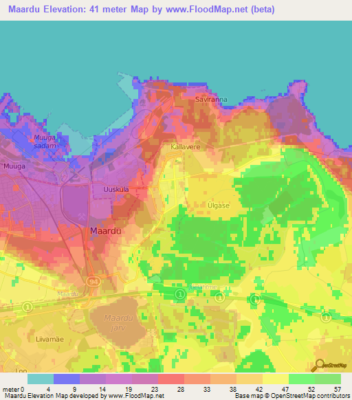 Maardu,Estonia Elevation Map