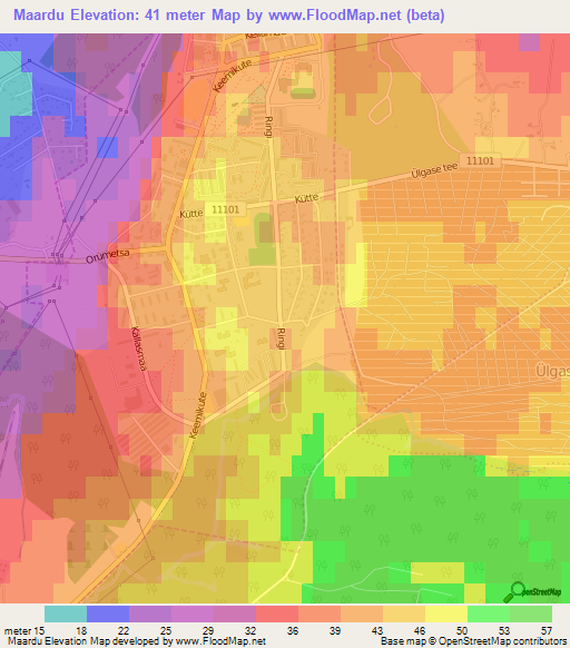 Maardu,Estonia Elevation Map