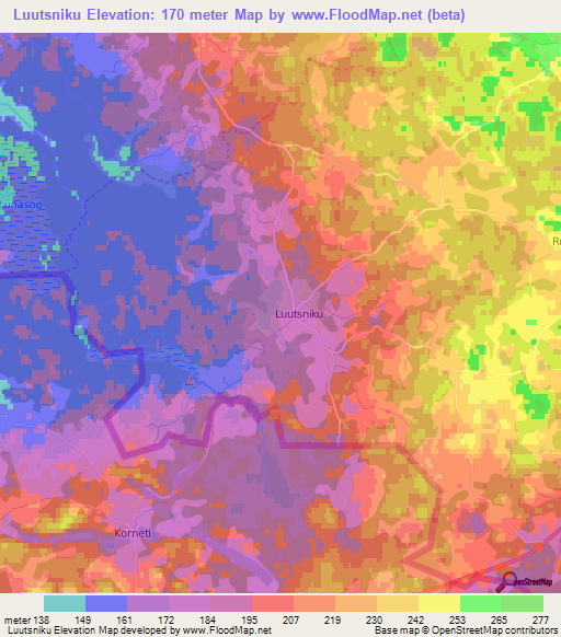 Luutsniku,Estonia Elevation Map