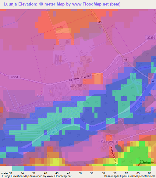 Luunja,Estonia Elevation Map