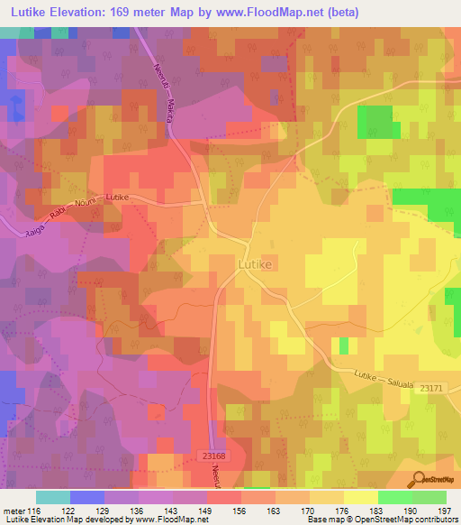 Lutike,Estonia Elevation Map