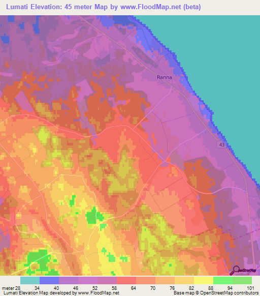 Lumati,Estonia Elevation Map