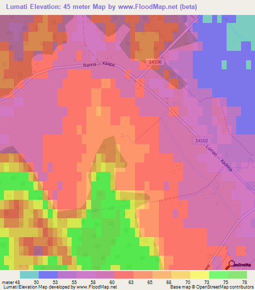 Lumati,Estonia Elevation Map