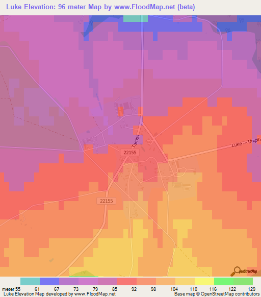 Luke,Estonia Elevation Map