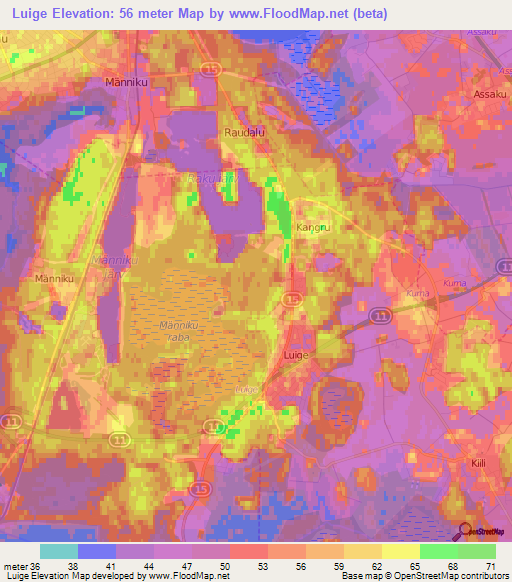 Luige,Estonia Elevation Map