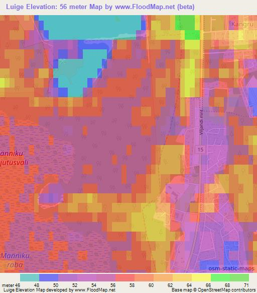 Luige,Estonia Elevation Map