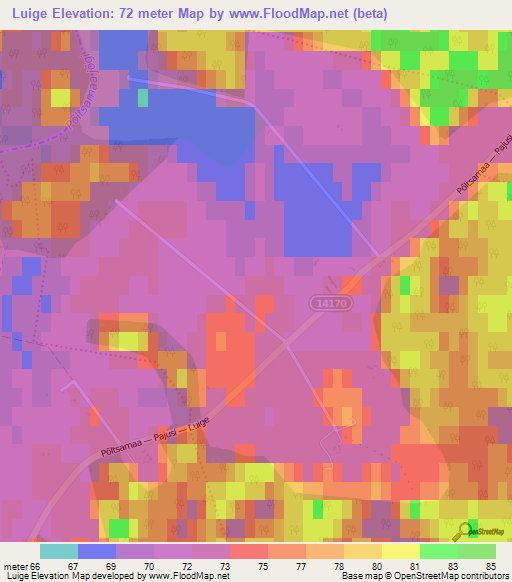 Luige,Estonia Elevation Map