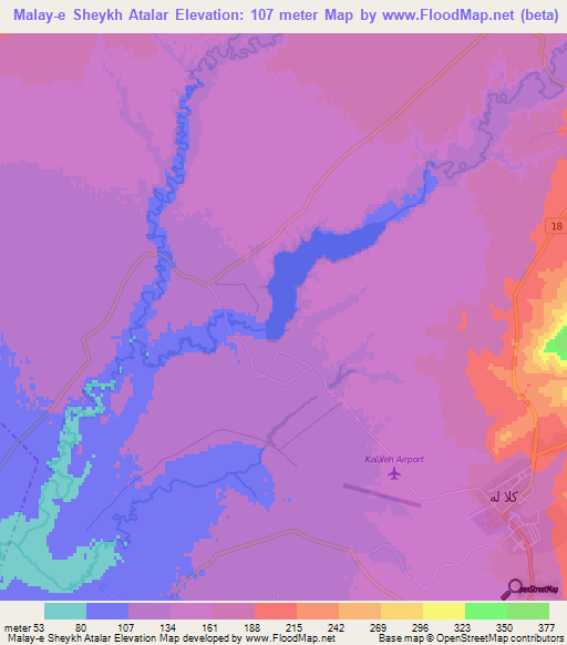 Malay-e Sheykh Atalar,Iran Elevation Map