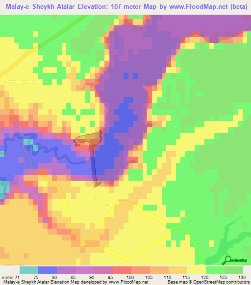 Malay-e Sheykh Atalar,Iran Elevation Map