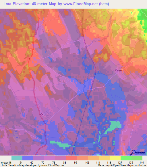 Lota,Estonia Elevation Map