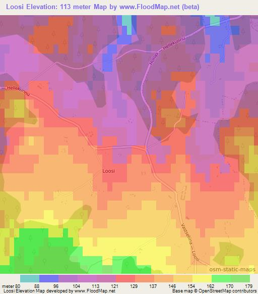 Loosi,Estonia Elevation Map