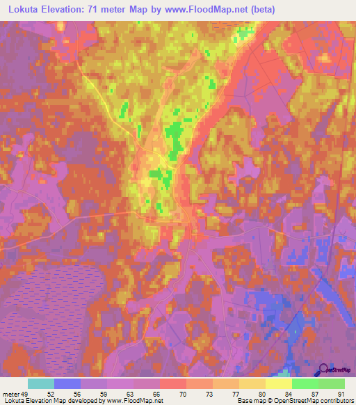 Lokuta,Estonia Elevation Map