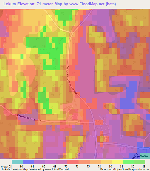 Lokuta,Estonia Elevation Map