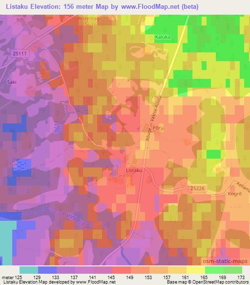 Listaku,Estonia Elevation Map