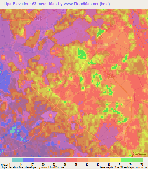 Lipa,Estonia Elevation Map