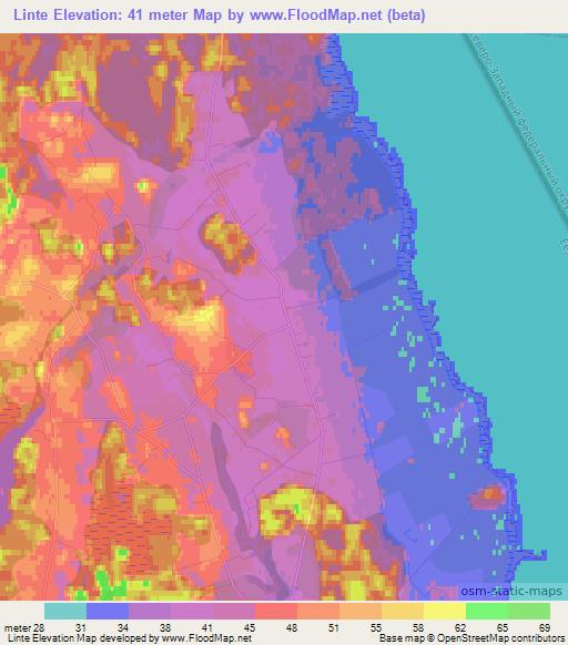 Linte,Estonia Elevation Map