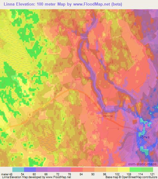 Linna,Estonia Elevation Map
