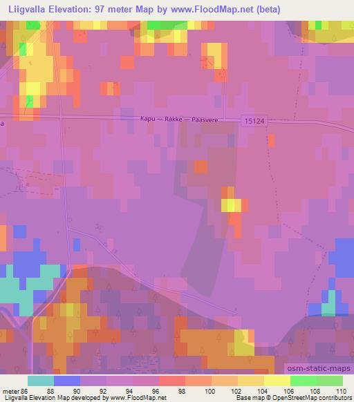 Liigvalla,Estonia Elevation Map