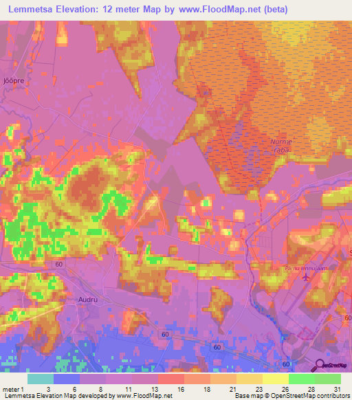 Lemmetsa,Estonia Elevation Map