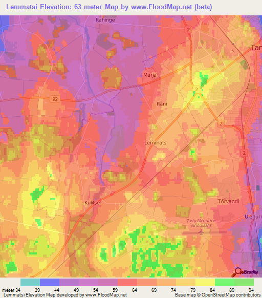 Lemmatsi,Estonia Elevation Map
