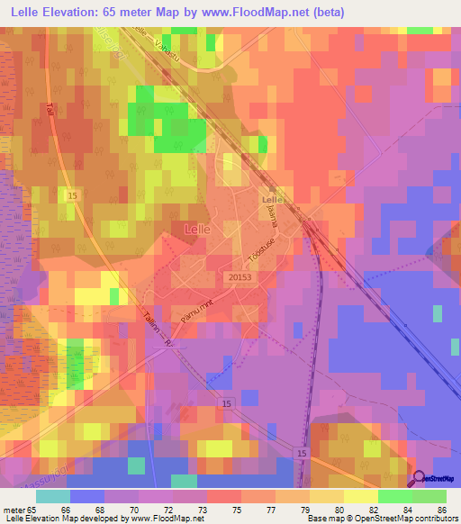 Lelle,Estonia Elevation Map