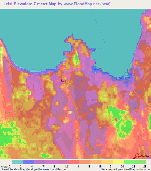 Leisi,Estonia Elevation Map