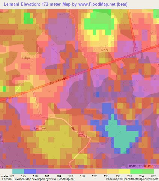 Leimani,Estonia Elevation Map
