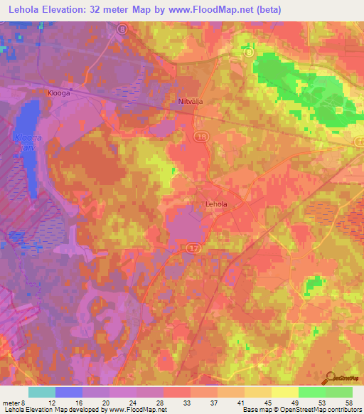 Lehola,Estonia Elevation Map