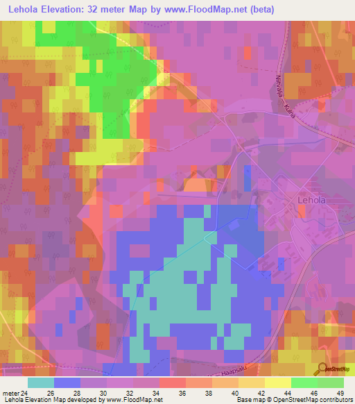Lehola,Estonia Elevation Map