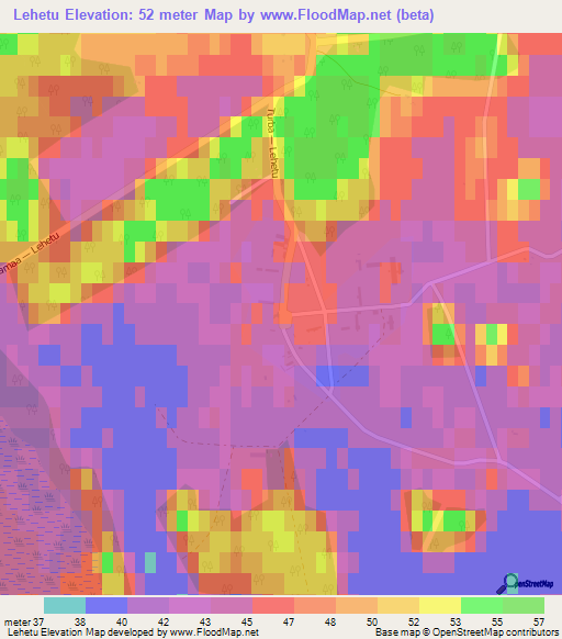 Lehetu,Estonia Elevation Map