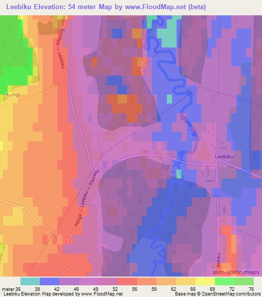 Leebiku,Estonia Elevation Map