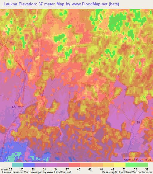 Laukna,Estonia Elevation Map