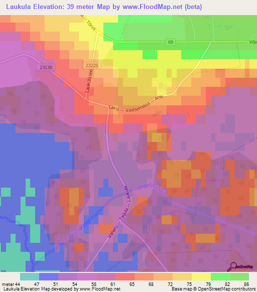 Laukula,Estonia Elevation Map
