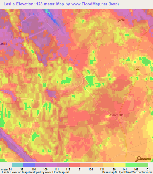 Lasila,Estonia Elevation Map