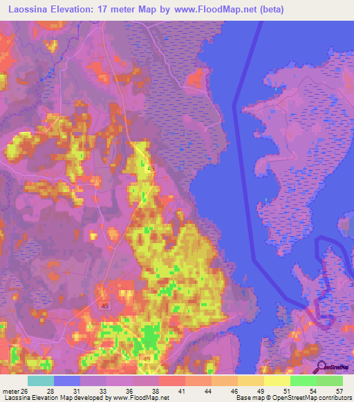 Laossina,Estonia Elevation Map