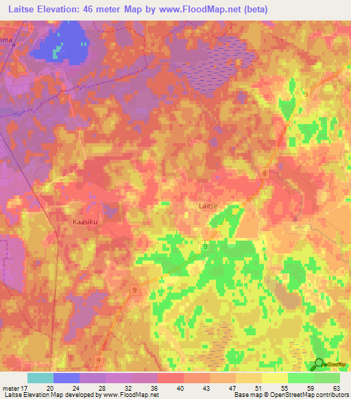 Laitse,Estonia Elevation Map