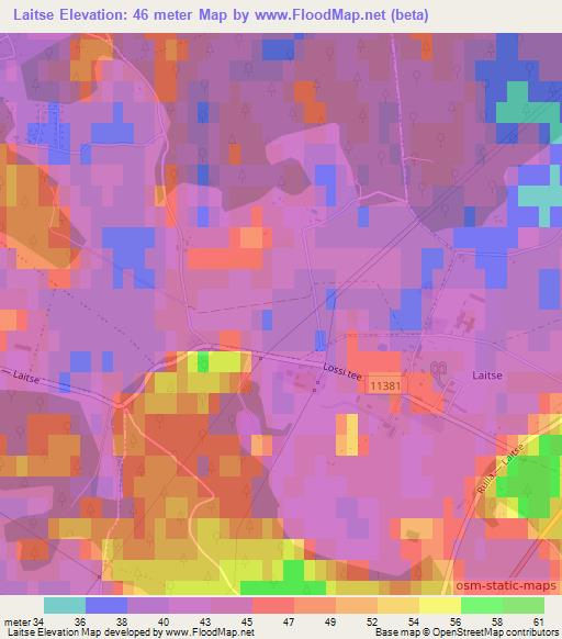Laitse,Estonia Elevation Map