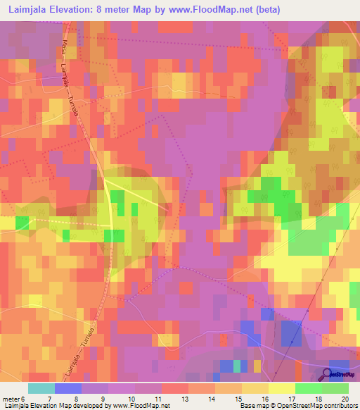 Laimjala,Estonia Elevation Map